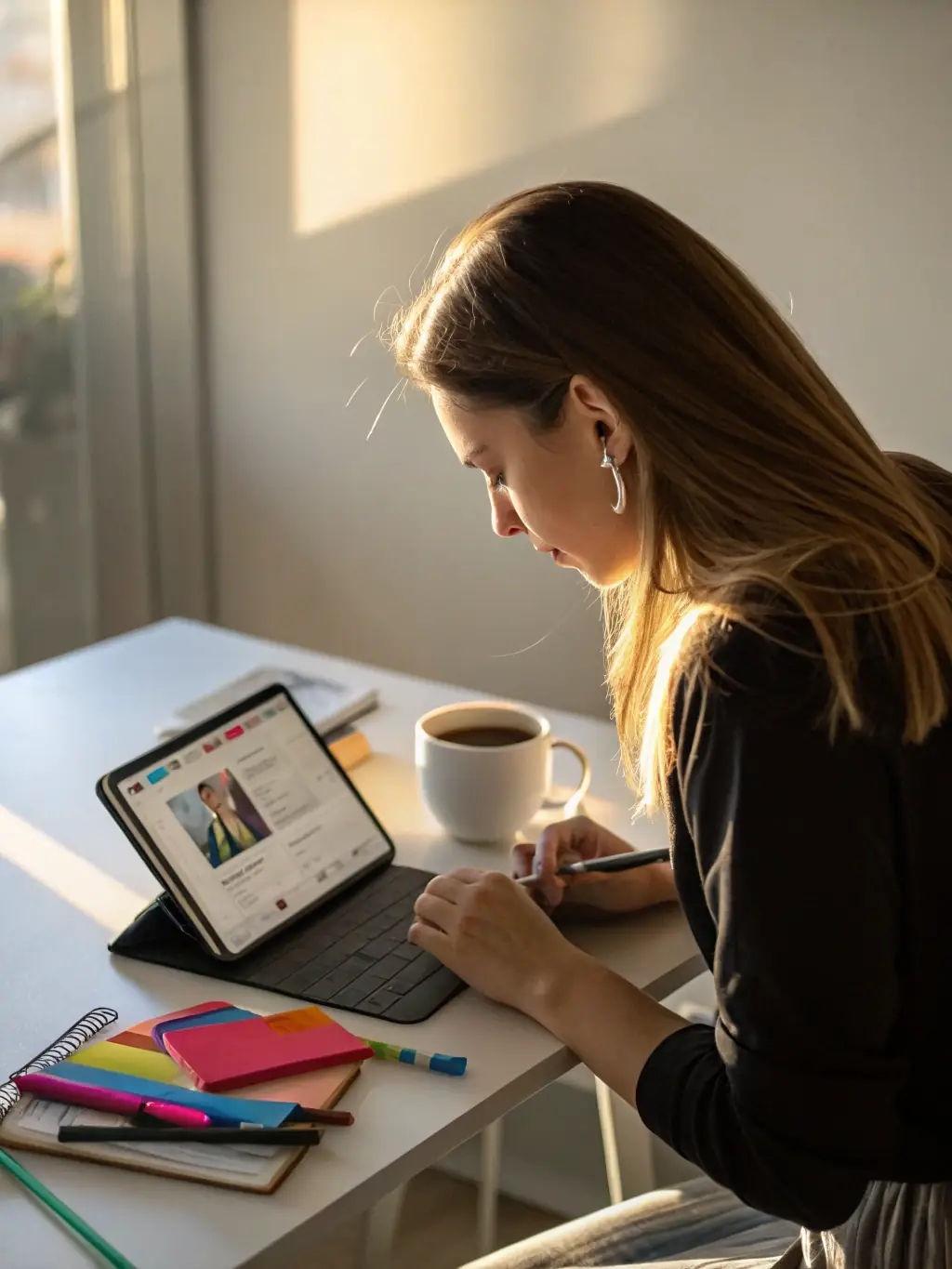 A person smiling while creating a profile on the EfiDate app, showcasing the ease of the sign-up process.